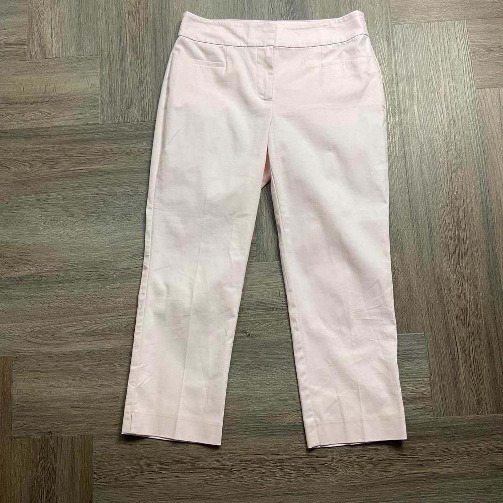 Ann Taylor Factory Ankle Pants Womens Petite 2P Pale Pink Cotton Trousers Office